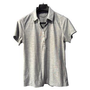 Under Armour Womens Zinger Short Sleeve Polo Top size large grey golf